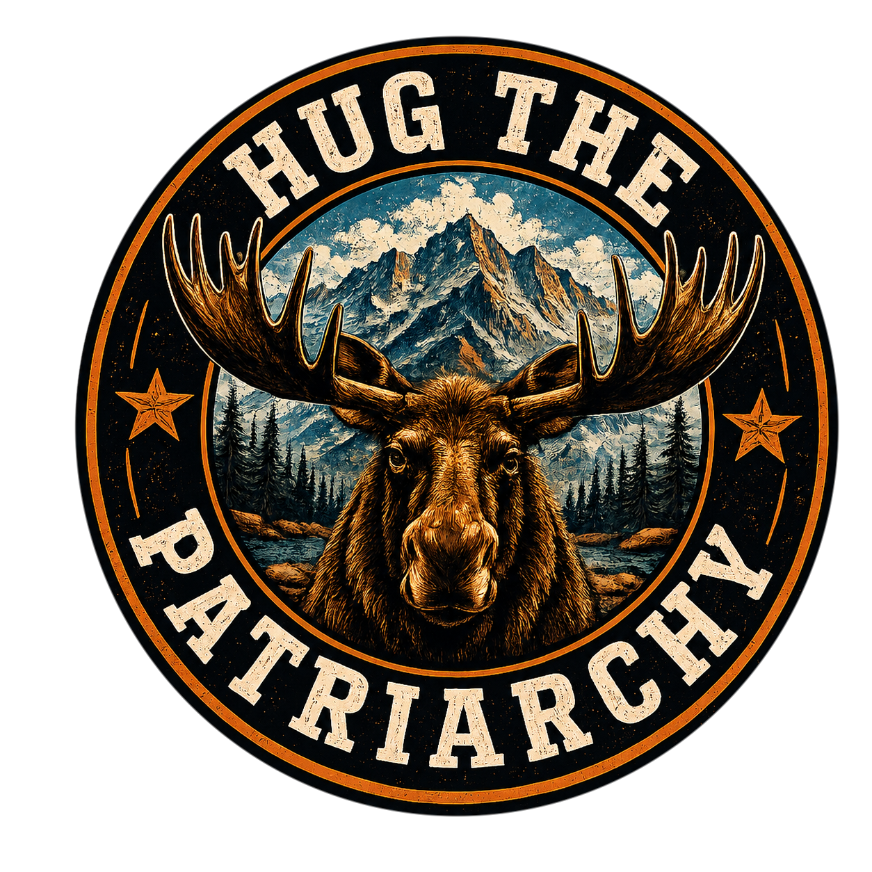 Hug the Patriarchy moose emblem